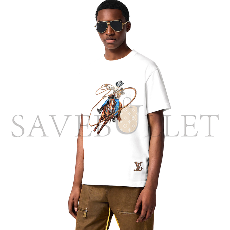 LOUIS VUITTON GRAPHIC EMBROIDERED COTTON T-SHIRT 1AFXNM